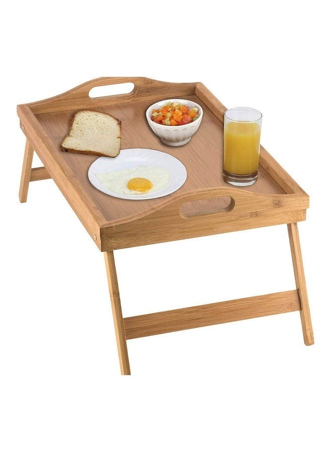 Wooden Bed Serving Tray with Foldable Legs - Image 1
